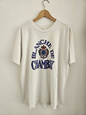 Vintage Blanche De Chambly Shirt Extra Large Beer Single Stitch 90s